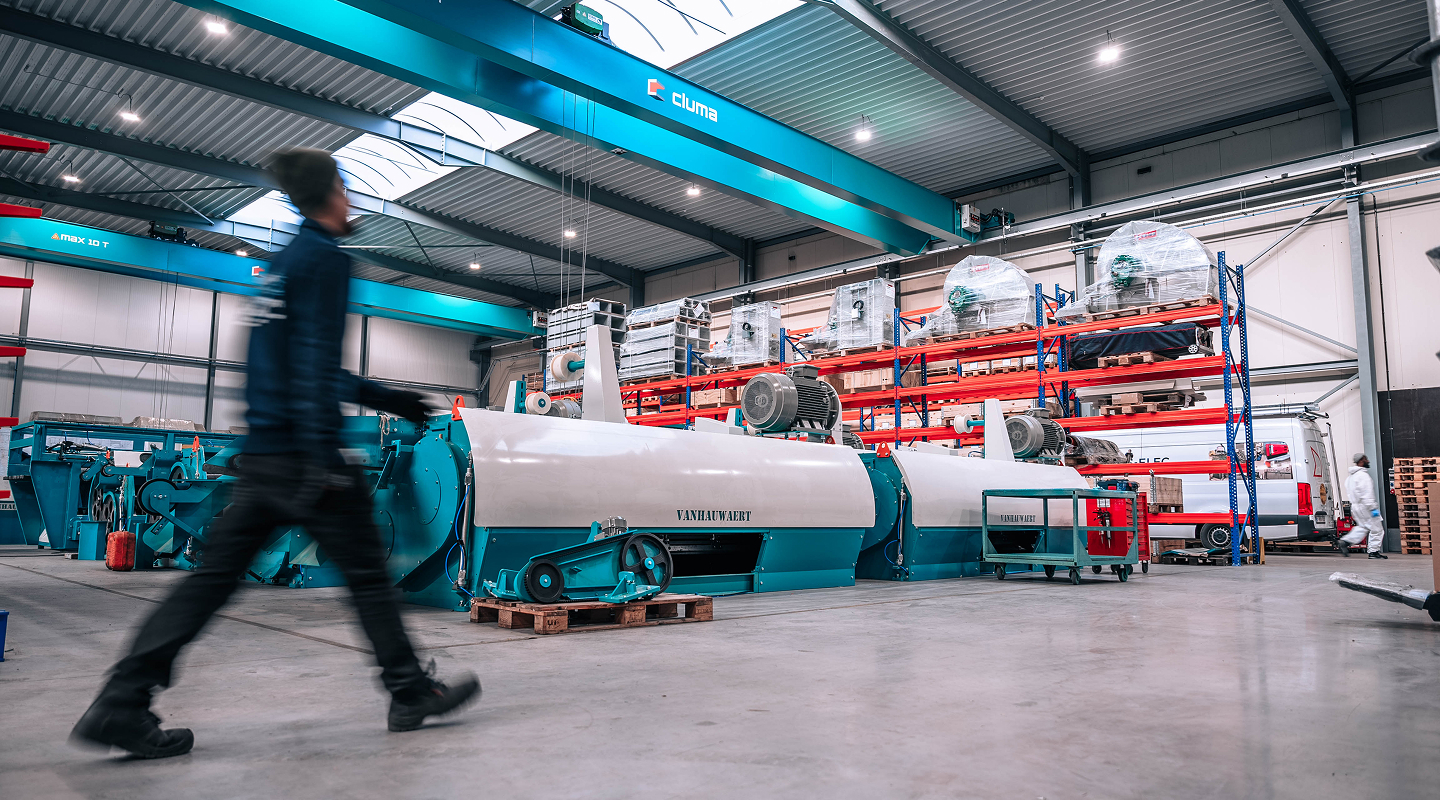 Grote installatie Vanhauwaert - industriële machines voor vezelverwerkingsindustrie